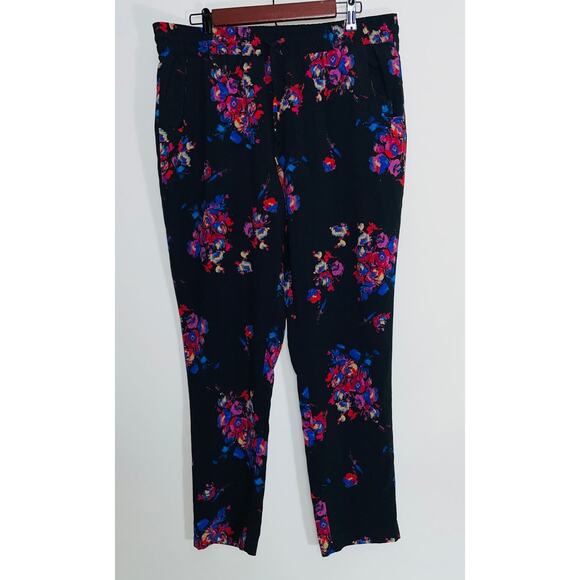 Coldwater Creek Natural Fit Elastic Waist Pant - Women's Size XL (16) - Floral - Picture 1 of 9